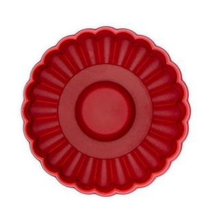 Ausstecher PrgeAusstechform Kreis gewellt, mit Auswerfer, 6 cm rot, Kunststoff,