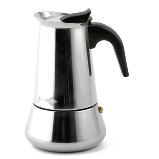 Espressokocher Kaffeekocher Moccakocher fr 4 Tassen, Edelstahl, ca. 10.5 x 16.5 cm, Boden  ca 8.5 cm