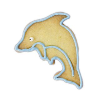 Ausstecher Fisch Delphin mit Prgung Keksausstecher Pltzchenform, 6 cm, Edelstahl