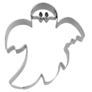 Ausstecher Gespenst Geist mit Prgung, Halloween Keksausstecher Pltzchenform, ca. 7 x 6.5 x 2 cm, Edelstahl rostfrei