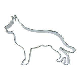 Ausstecher Hund Schferhund Keksausstecher Pltzchenform, Edelstahl rostfrei, ca. L  8,2 x B 8 x H 2 cm