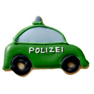 Ausstecher Polizeiauto mit Prgung Keksausstecher Pltzchenform, Edelstahl rostfrei, ca. 7.5 cm