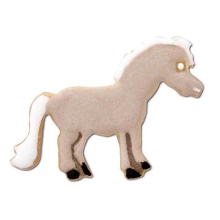 Ausstecher Pony mit Prgung Keksausstecher Pltzchenform, 6 cm, Edelstahl, rostfrei