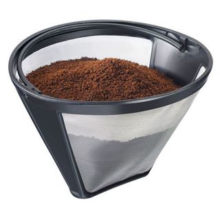 Kaffeedauerfilter Kaffeefilter Permanentfilter, Edelstahl/Kunststoff,  ca. 12 cm x H 9 cm, schwarz/grau