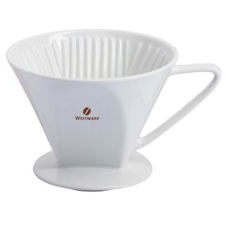 Porzellankaffeefilter Gr. 2, Porzellanfilter Kaffeefilter Tassenfilter, Porzellan, ca. 12 x 9.5 x 15 (mit Griff), wei