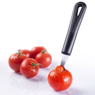 Tomatenstrunkentferner Aushhllffel Tomatenaushhler, rostfreier Edelstahl/Kunststoff, ca. 16.6 x 2.7 x 2.0 cm, schwarz