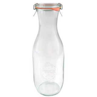Weck Saftflasche mit Ring und zwei Klammern,1 l, Volumen 1062 ml  (RR 60), Form 766