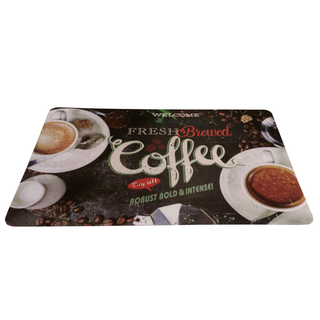 Platzset Platzdeckchen Platzmattte Motiv: Fresh Brewed Coffee, Kunststoff, Coffee Espresso Retro, ca. 43.5 x 28.5 cm, 1 Stck