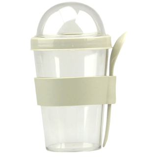 Joghurtbecher Snackpot Mslidose inklusive Lffel, hochwertiger Kunststoff BPA-frei, ca.  8 x 16 cm , grn