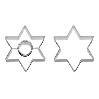Ausstecher Ausstecherset Linzer Stern mit Ring klein + Stern &ndash; gro, 2 teilig, 5.5 cm, Edelstahl rostfrei