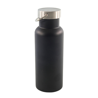 Isolierflasche Thermoflasche Trinkflasche, doppelwandiger Edelstahl, ca.  5.7 x 21 cm, Volumen ca. 0.5 l, schwarz