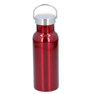 Isolierflasche Thermoflasche Trinkflasche, doppelwandiger Edelstahl, ca.  5.7 x 21 cm, Volumen ca. 0.5 l, rot