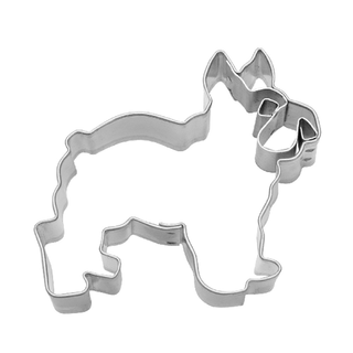 Ausstecher Hund Bulldogge mit Prgung Keksausstecher Pltzchenform, Edelstahl &ndash; rostfrei,  ca. 6 cm
