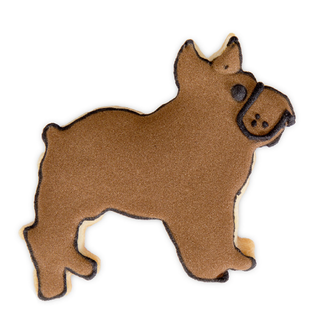 Ausstecher Hund Bulldogge mit Prgung Keksausstecher Pltzchenform, Edelstahl &ndash; rostfrei,  ca. 6 cm