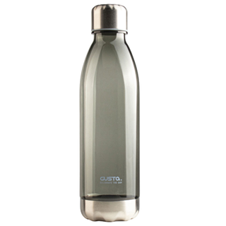 Trinkflasche Wasserflasche Outdoorflasche, 100% auslaufsicher, Kunststoff/Edelstahl, ca.  7 x 25 cm, Volumen ca. 680 ml, grau