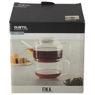 Teekanne Kaffeekanne Glaskanne mit Teetasse, 2tlg., hochwertiges hitzebestndiges Borosilikatglas, Kanne ca.  10 x 17.5 x 8 cm, Tasse ca.  10 x 12.5 x 8 cm, Volumen insgesamt ca. 800ml