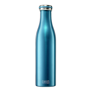 Lurch Isoliertrinkflasche 0,75 wasserblau Thermoflasche Trinkflasche, doppelwandig Edelstahl,  ca.  7.5 x 29.5 cm, Schraubverschluss 100 % auslaufsicher, BPA-frei,