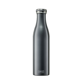 Lurch Isoliertrinkflasche 0,75 antrazit-metallic Thermoflasche Trinkflasche, doppelwandig Edelstahl,  ca.  7.5 x 29.5 cm, Schraubverschluss 100 % auslaufsicher, BPA-frei,