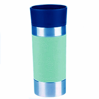 Isolierbecher Thermobecher Thermoflasche, Edelstahl &ndash; rostfrei, 100% auslaufsicher, ca.  8 x 19 cm, Volumen ca. 360 ml, mint