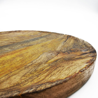 Servierbrett Kseplatte Dekoteller Holzteller rund  29 cm, Mangoholz