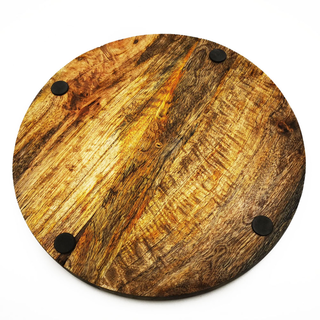 Servierbrett Kseplatte Dekoteller Holzteller rund  29 cm, Mangoholz