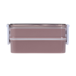 Lunchbox Lunchdose Brotdose, inklusive Lffel und Gabel, mit Unterteilung, Kunststoff, ca. 15.5 x 10.2 x 8 cm, altrosa