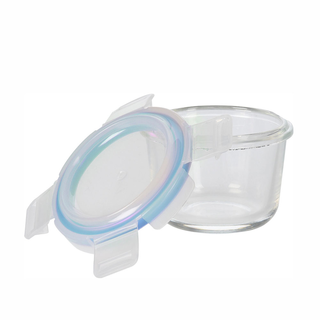 Clip-Dose Kruterdose Vorratsdose  Glasdose, Inhalt: ca.  100ml, luftdicht und auslaufsicher, Glas Kunststoff