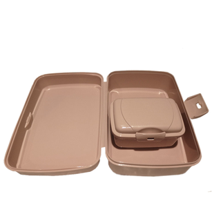 Lunchbox 2l mit Snackbox 350 ml, Kunststoff ,Mae: L ca. 21 x B 15 x H 8,5 cm, Farbe : rosa