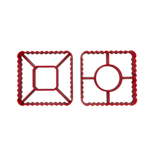 Ausstechformen Kunststoff Bltterteig 2er Set Gre 8,4 x 8,4 x 2,2 cm, Farbe Rot