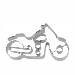 Ausstecher Motorrad mit Prgung, Keksausstecher Pltzchenform, Edelstahl rostfrei, 8 cm