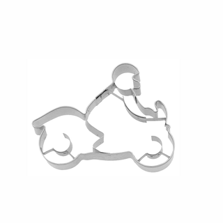Ausstecher Motorradfahrer mit Prgung, Keksausstecher Pltzchenform, Edelstahl rostfrei, 8 cm