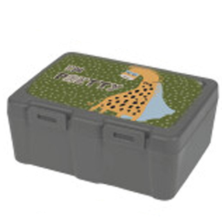 Lunchbox mit Unterteiler und Gabel-Lffel, Kunstsstoff, Motiv: Giraffe