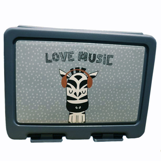 Lunchbox mit Unterteiler und Gabel-Lffel, Kunstsstoff, Motiv: Zebra