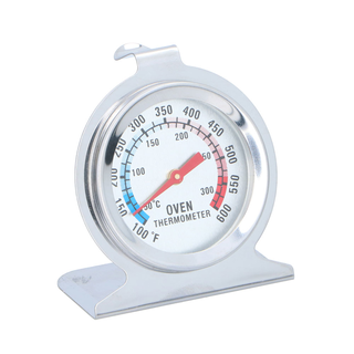 Backofenthermometer, Ofenthermometer analog,   ca. 6 x H 7 cm, Temperaturanzeige: 50 &ndash; 300  C, Edelstahl
