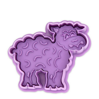 Ausstecher Prge-Ausstechform Schaf, mit Auswerfer, 6,5 cm, Kunststoff,  lila