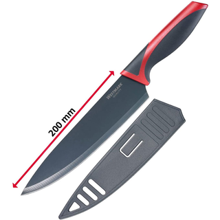 Messer mit Klingenschutz, Kochmesser Chefmesser, Klinge 20 cm